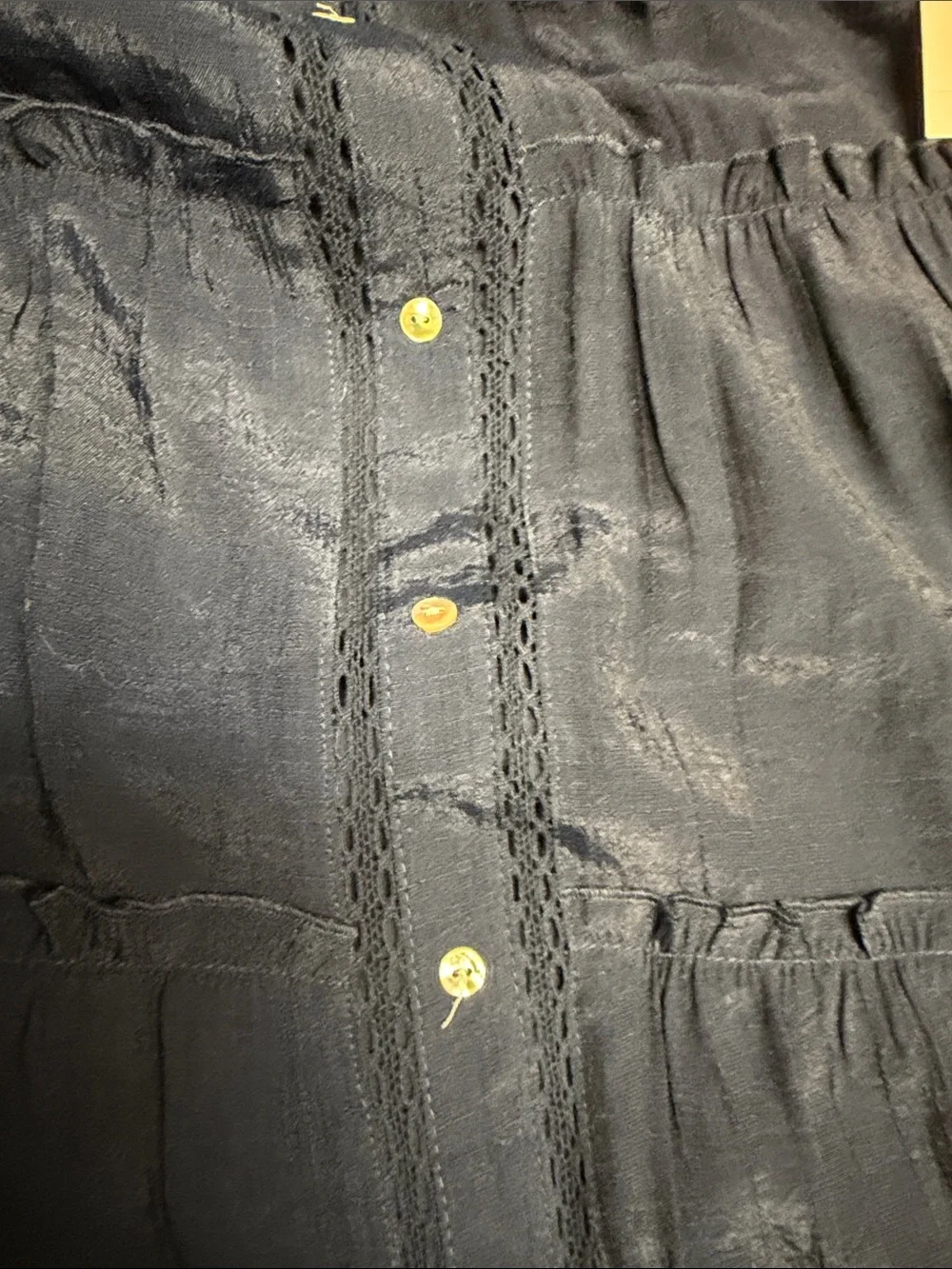 Nanette Lepore Navy Tiered Button-Front Maxi Skirt. 🆕